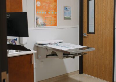 Veterinary exam room interior